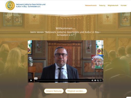 Webseite und Logo für das Netzwerk Jüdische Geschichte und Kultur in Bayerisch-Schwaben e.V.
