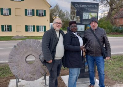 Infostele zur historischen Simonsmühle in Blindheim