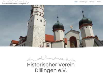 Webseite und Logo für Historischen Verein Dillingen e.V.