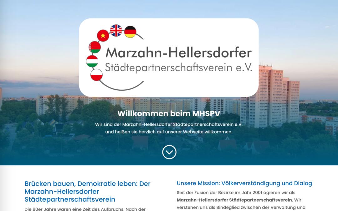 Webseite für den Marzahn-Hellersdorfer Städtepartnerschaftsverein e.V.
