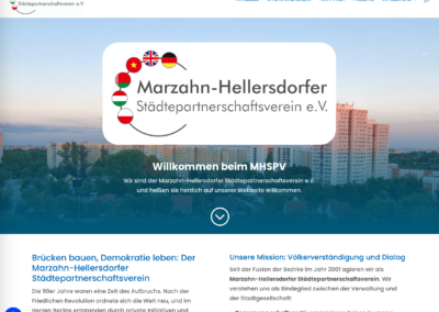 Webseite für den Marzahn-Hellersdorfer Städtepartnerschaftsverein e.V.