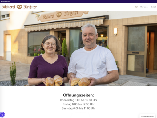 Webseite für die Bäckerei Andreas Meißner in Steinheim