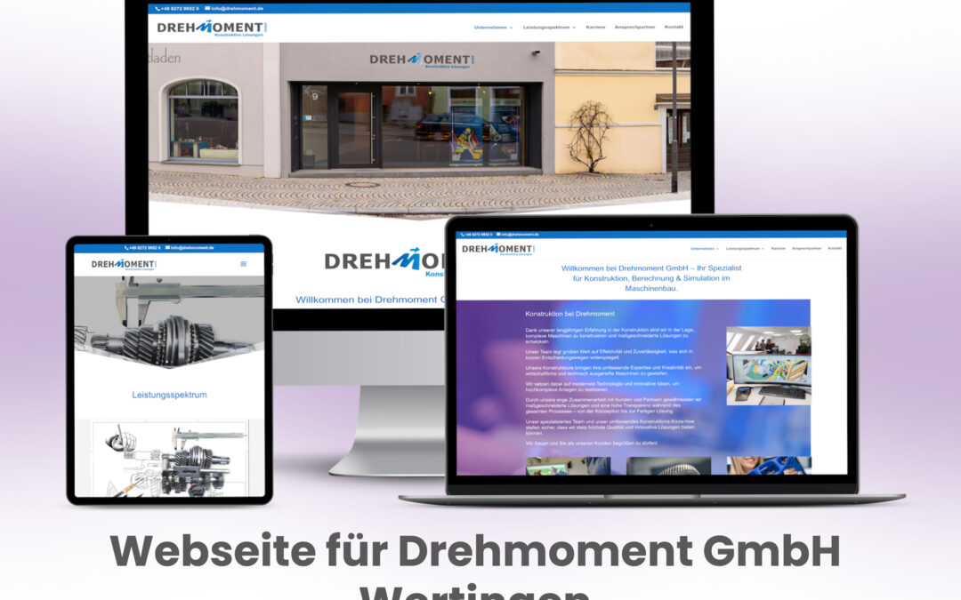 Webseite für Drehmoment GmBH Wertingen